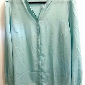 Liz Claiborne seafoam green embellished top size XL